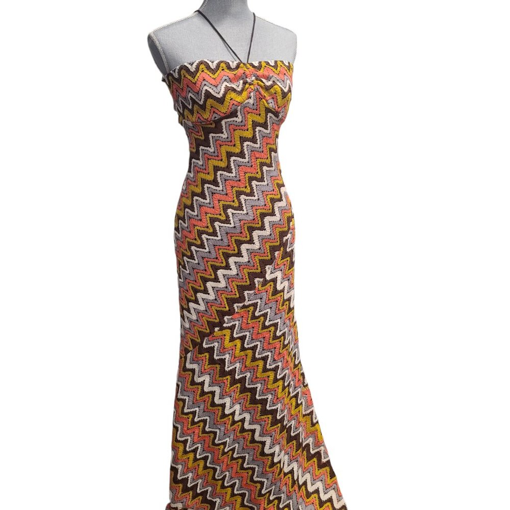 Va Va Voom Multi Color Sexy Maxi Dress Boho Bohemian Style Size Large
